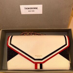 Thom Browne White Envelope Continental Wallet Bag
